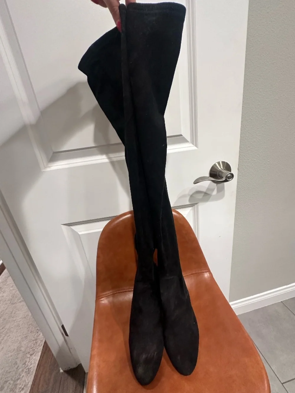 Steve Madden Black Velvet Over the Knee Boots